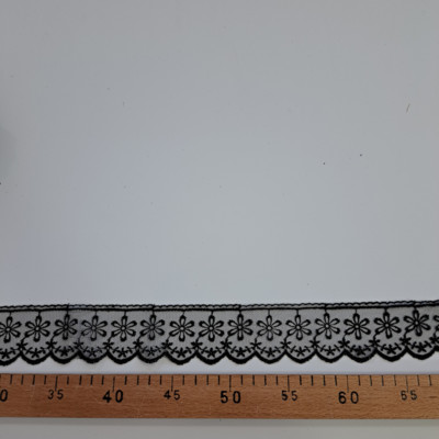 CL12061-1 Кружево 50мм белый черный №19 (уп.27,4м) (2)