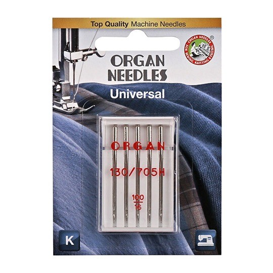 Иглы для БШМ ORGAN BL 130/705H Универсальные №100 (уп.5шт)0